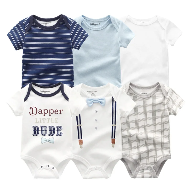 Новинка, 6 шт./лот, детская одежда для девочки, Roupa de bebes, одежда для маленьких мальчиков, комплекты одежды для малышей с единорогом, комбинезон для новорожденных, хлопок, 0-12 месяцев
