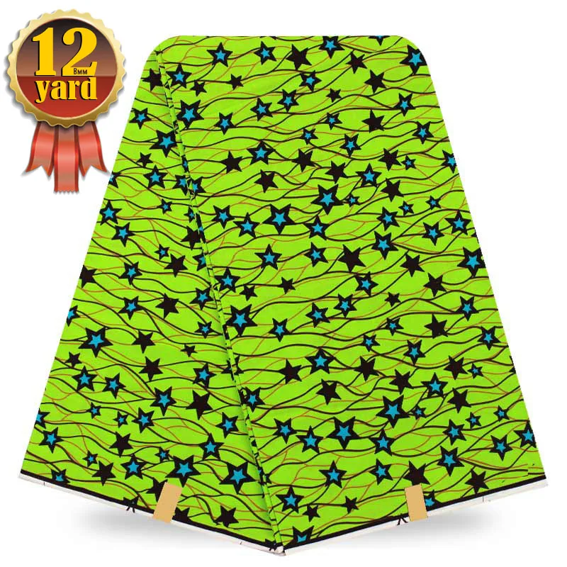 12yard/lot african wax fabric hollandaise print with pure star pattern 100%cotton nakara dress YBG- | Дом и сад