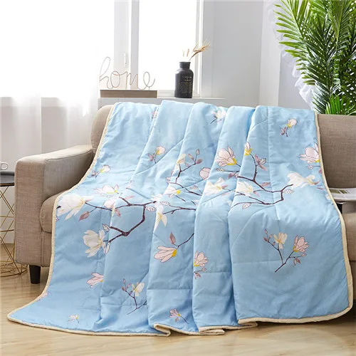 flower blue Home Watermelon summer quilts patchwork duvet 1pc grey throw blanket Freshness thin comforter ployester home bedspread 200*230cm - Цвет: flower blue