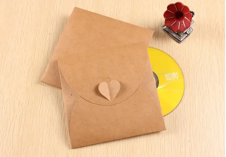 1000 шт 13 см * Сердце чистая крафт-бумага партия CD DVD рукав упаковка коробка для 3