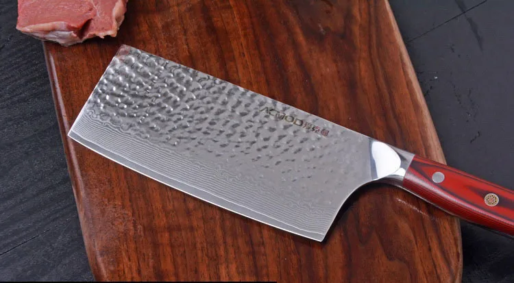 Liang Da 7 дюймов кухонный нож nakiri овощные ножи японский VG10 Дамасская сталь нож шеф-повара с деревянной ручкой