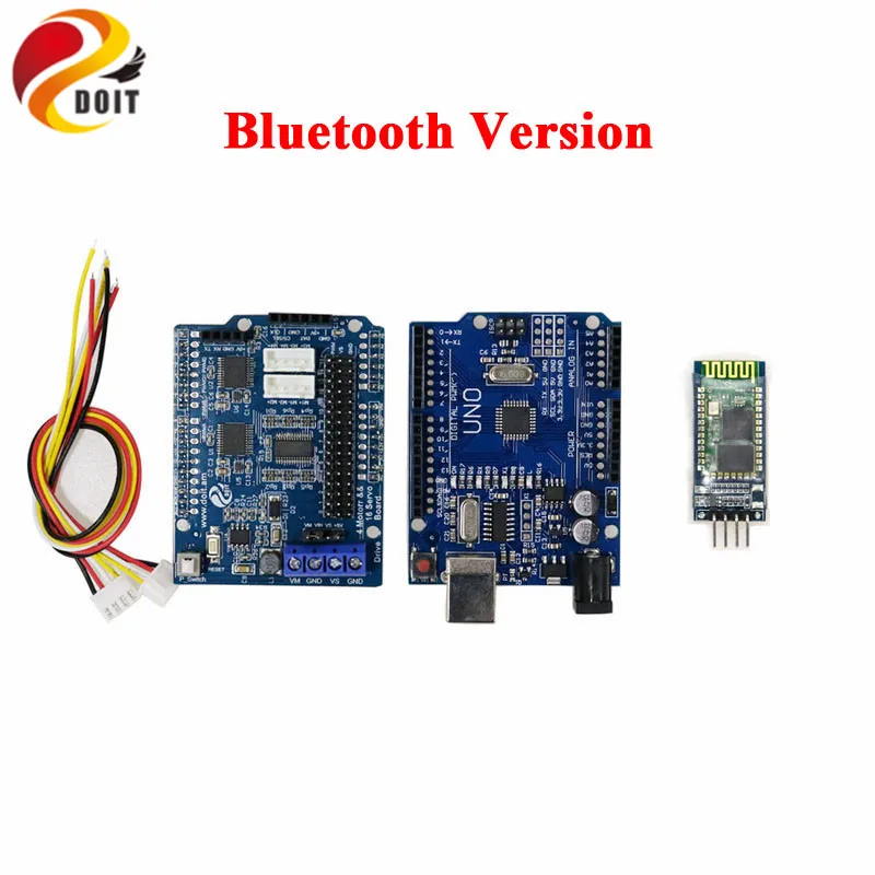 Mini T100 Handle/Bluetooth/WiFi RC Control Robot Tank Chassis Car Kit for Arduino with UNO R3 4 Road Motor Driver Board WiFi | Игрушки и