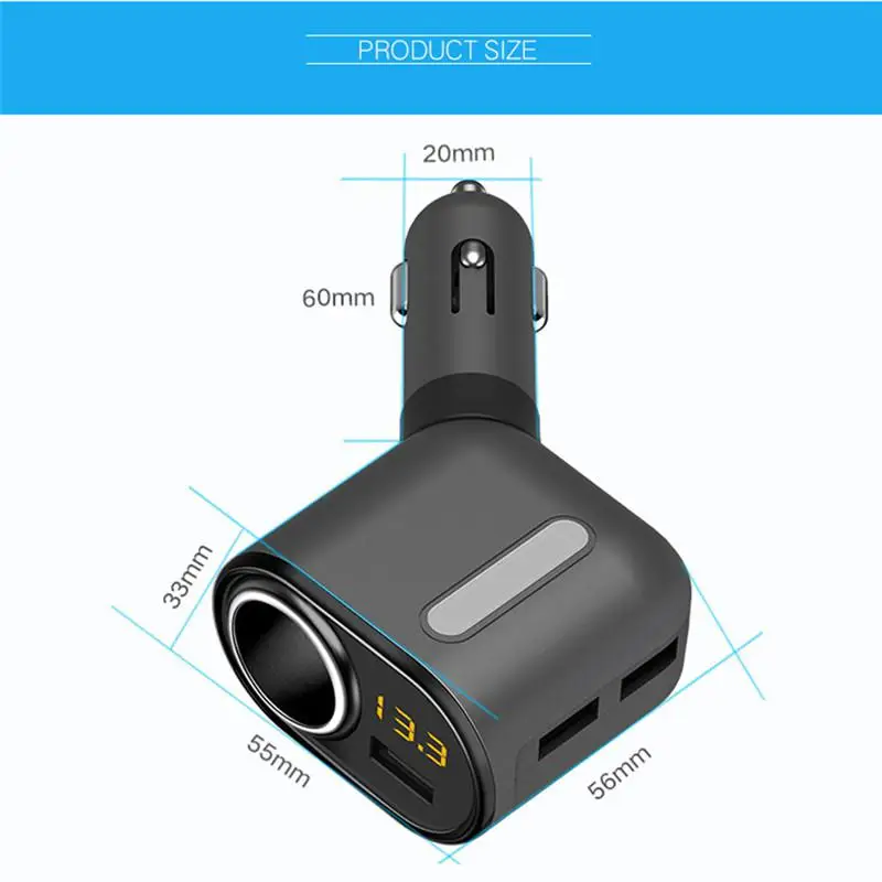 2019 1 в 3 порта USB Автомобильное быстрое зарядное устройство розетка для