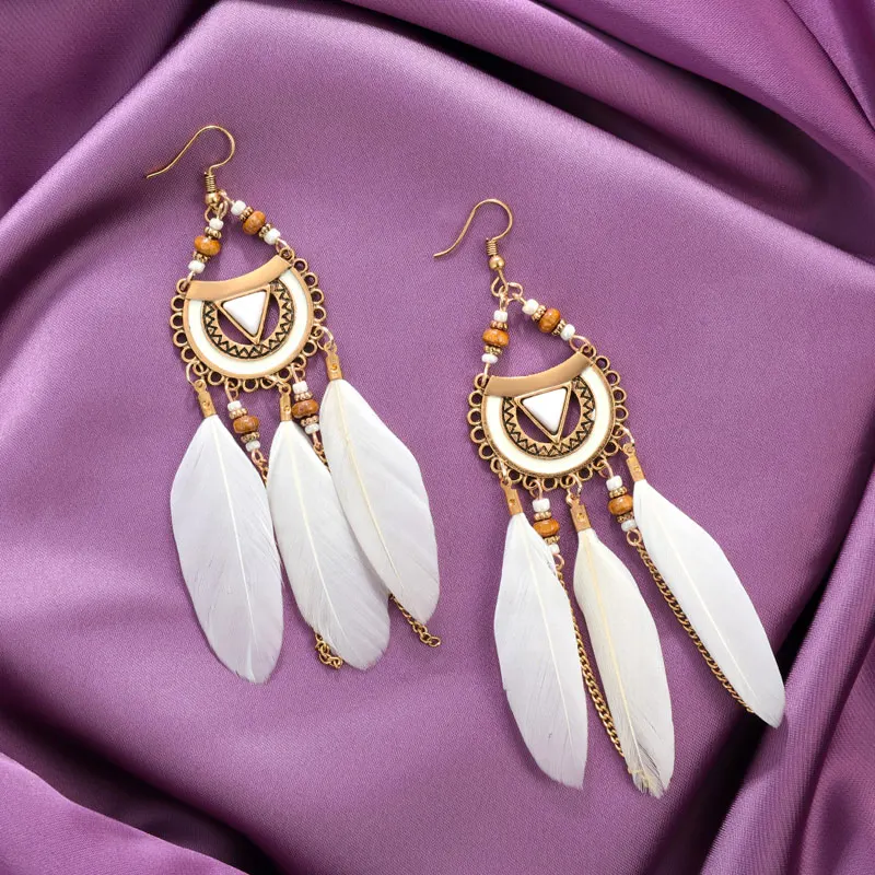 В богемном стиле ручной работы массивные Серьги кисточки для женщин в винтажном