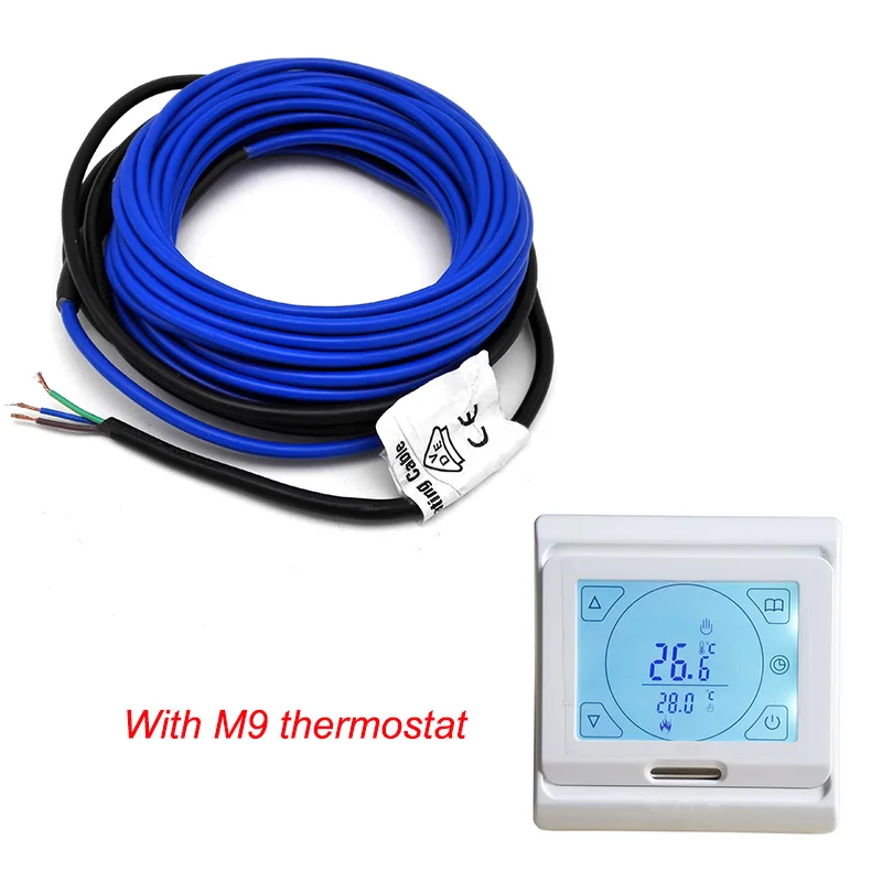 M9 and cable 220V 850W электрический нагревательный провод 20 Вт/м 42,5 м/лот ПВХ покрытием двойной сплав напольного отопления Нагревательный Кабель - Цвет: M9 and cable