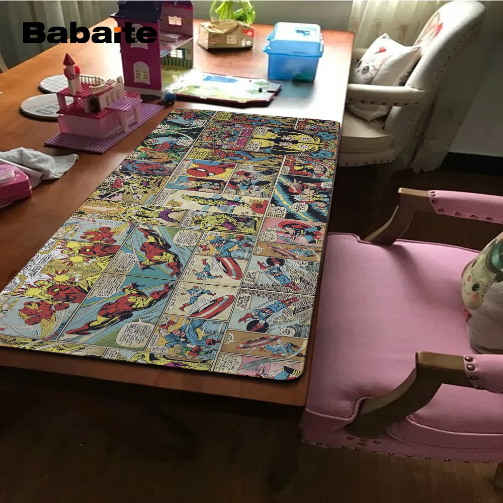 Babaite большой игровой коврик для мыши Marvel Comics супергерой большой лучший комфорт игровой коврик для мыши мягкий силиконовый оптический компьютер