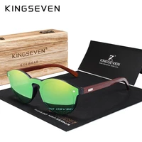kingseven design 2018 wooden sunglasses for menwomen high quality mirror lens uv400 classic sun glasses with wooden package