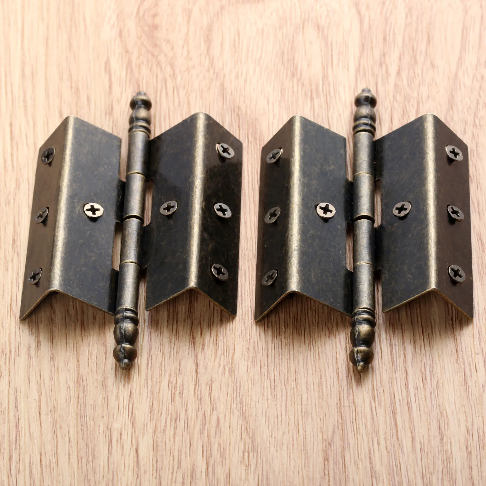 2 шт. бронзовые шарниры старинный винтажный тон двери шкафа багажная Корона петля