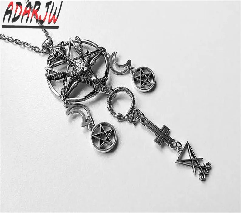Новый сатанинский Бафомет ожерелье Люцифера модный ретро головной убор с