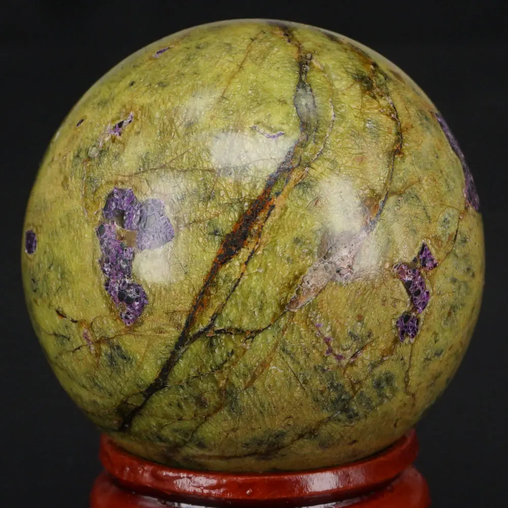 Натуральный камень 39 мм Змеиный &amp stitchtite Sphere шар чакра Кристалл Рейки Исцеление