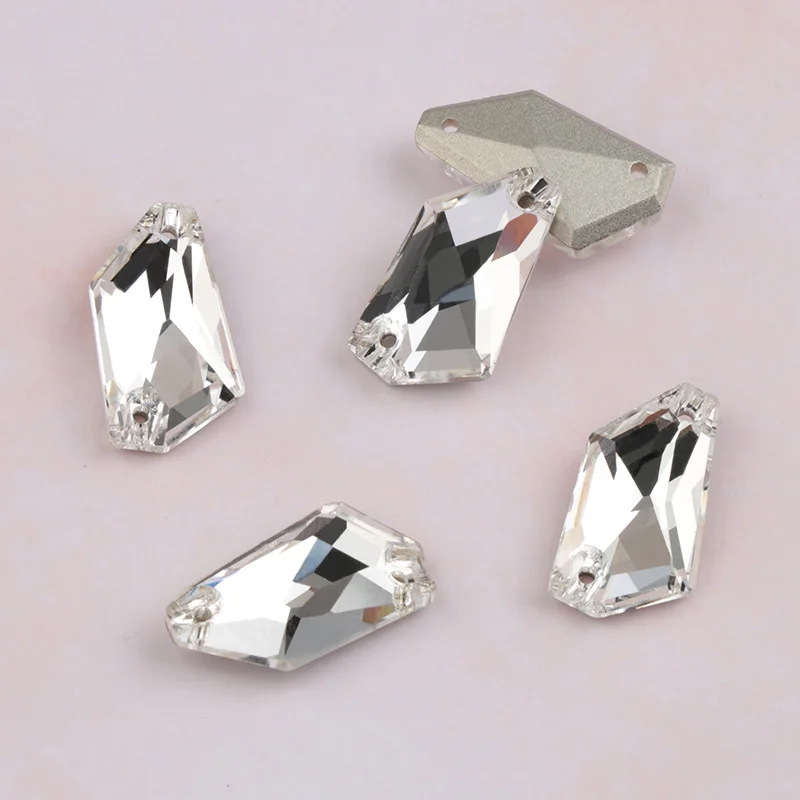 crystal clear AAAA Качество Кристалл AB 12x24 мм sew On Stone Стекло низ с резной поверхностью, который продается со стразами сшиты Стекло Стразы - Цвет: crystal clear
