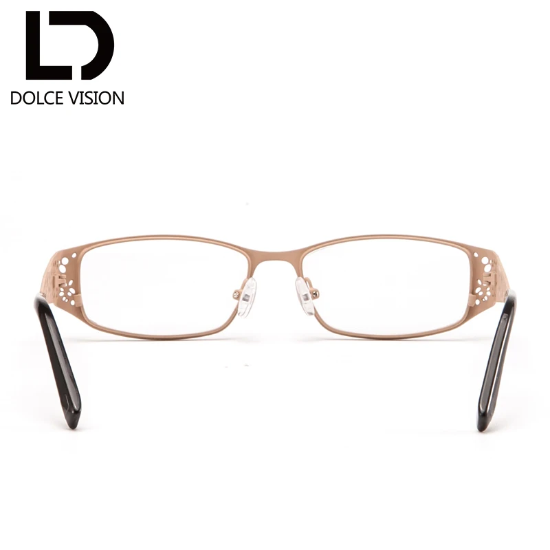 Женские очки с овальным металлическим стеклом полый горошек для рецепта