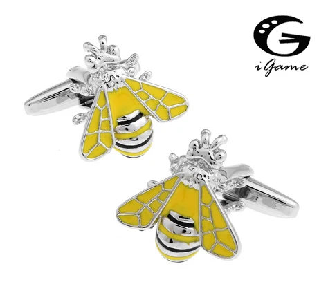 Запонки iGame Wasp розничная продажа уникальный дизайн пчелы желтая картина