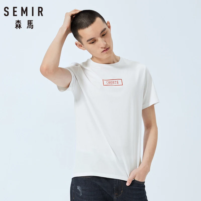 Мужская футболка с коротким рукавом SEMIR новая круглым вырезом Корейская модная