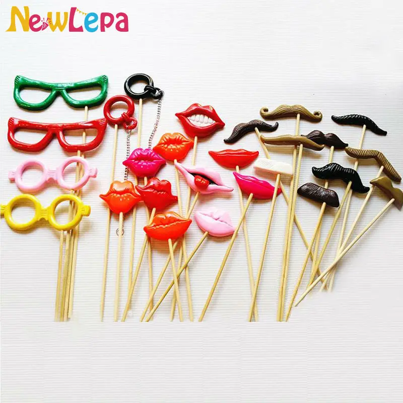 26 шт./лот DIY полимерная глина усы губы фото стенд реквизит фотосессия Свадебная
