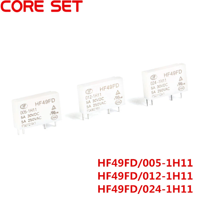5 шт./лот в 12 В 24 постоянного тока реле питания HF49FD 005 1H11 012 5A 250VAC 4PIN|Реле| |