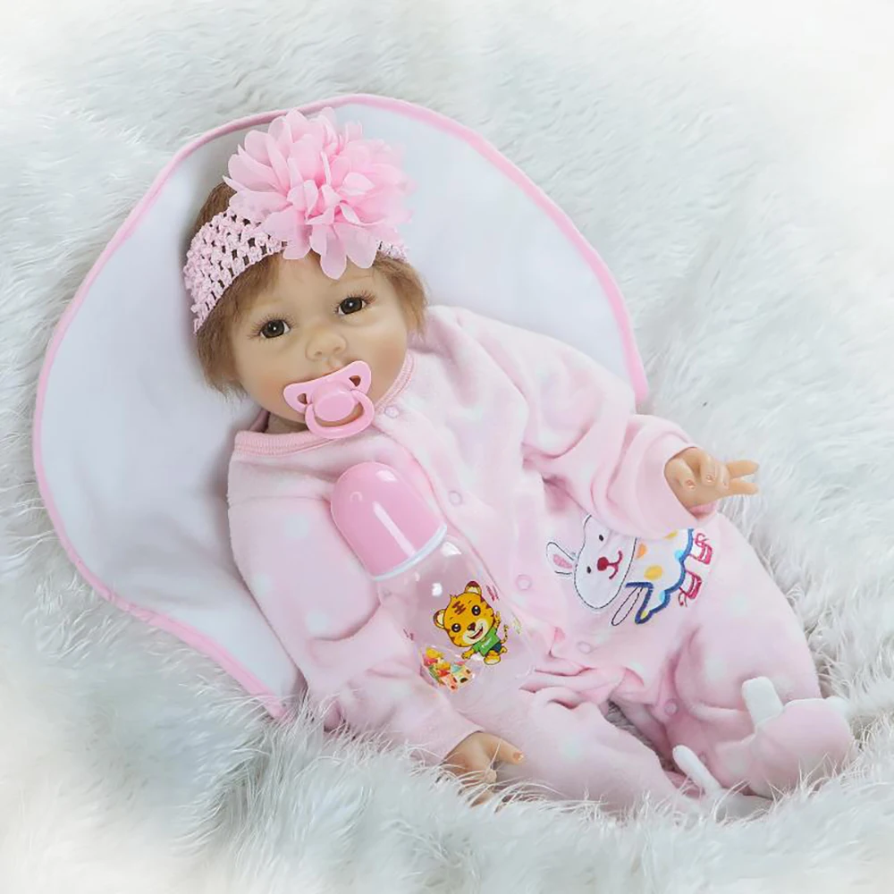 Мягкий силикон-Виниловый reborn baby doll toy lifelike 55 см новорожденный девочка кукла Мода