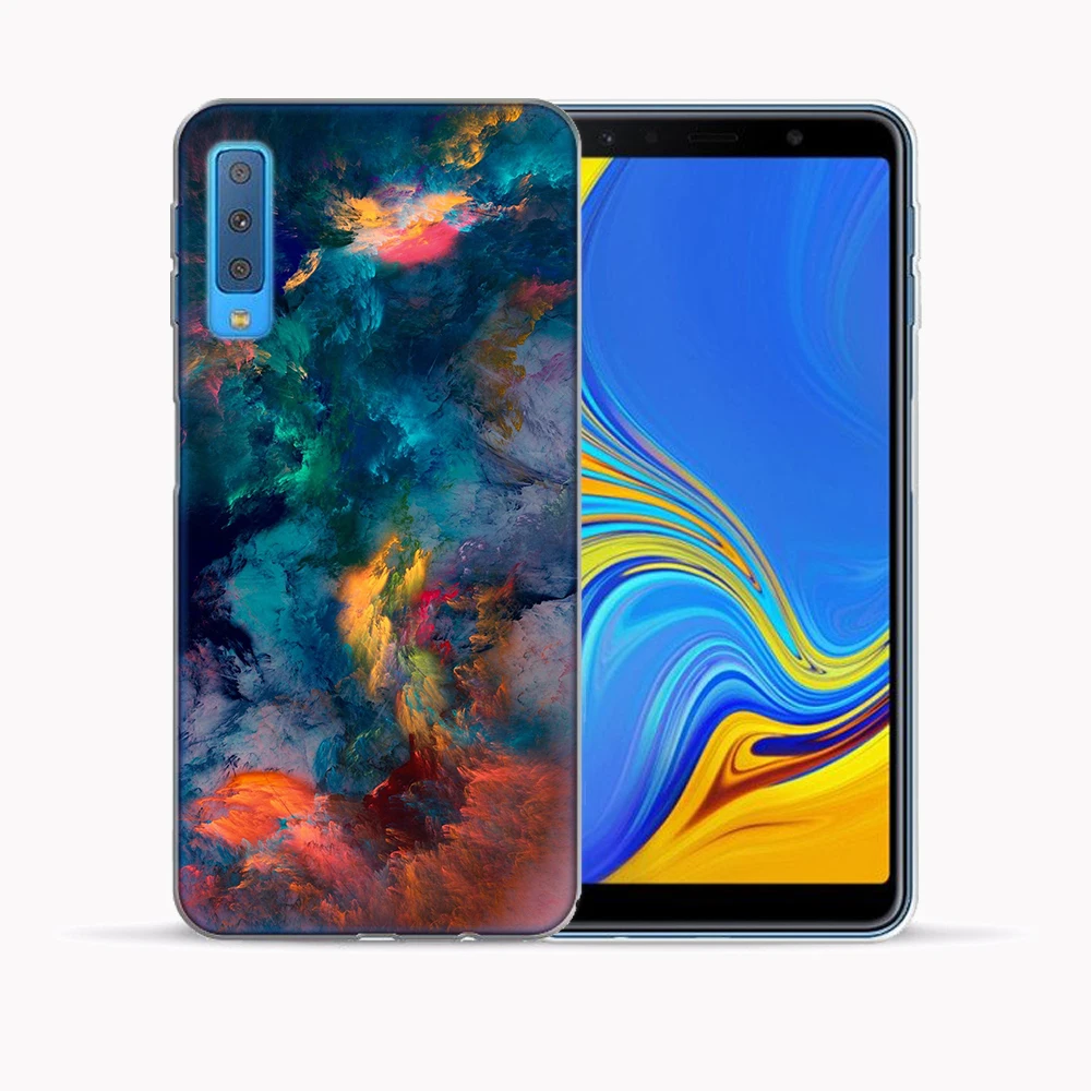 Мягкий ТПУ чехол для Samsung Galaxy A7 2018 A750 SM A750F/DS A750FN/DS прозрачный силиконовый