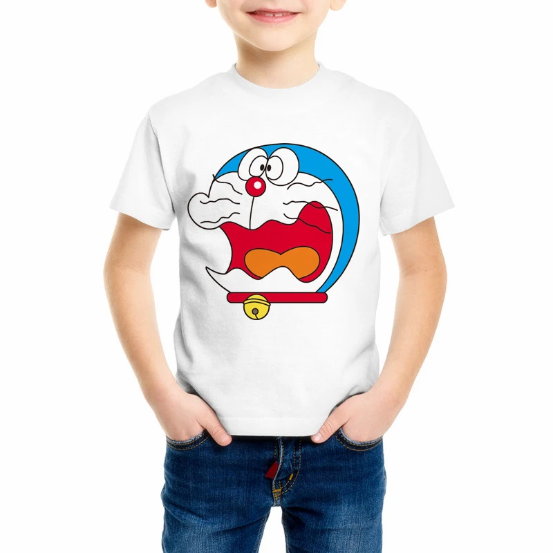 Детская футболка Doraemon с японским аниме летние футболки короткими рукавами для