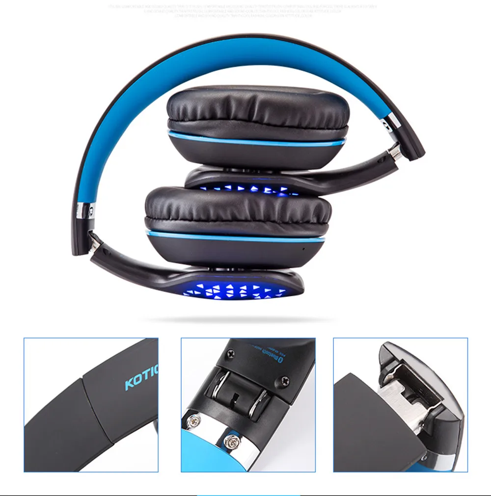 KOTION каждый B3507 Fodable Bluetooth наушники беспроводные стерео портативные спортивные наушники гарнитура с микрофоном для iPhone Xiaomi