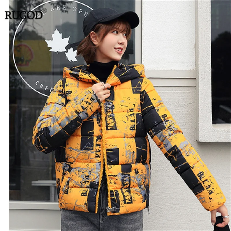 Женская куртка с капюшоном RUGOD Повседневная хлопковая стеганая длинным рукавом и