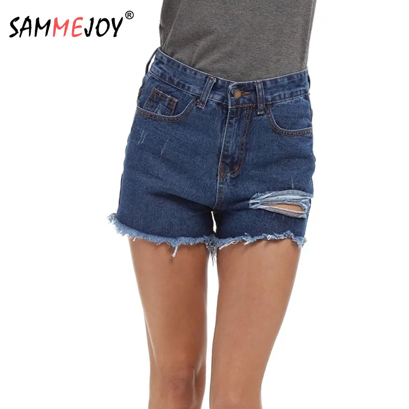 Sammejoy Летние повседневные джинсовые шорты в винтажном стиле комплект эластичной