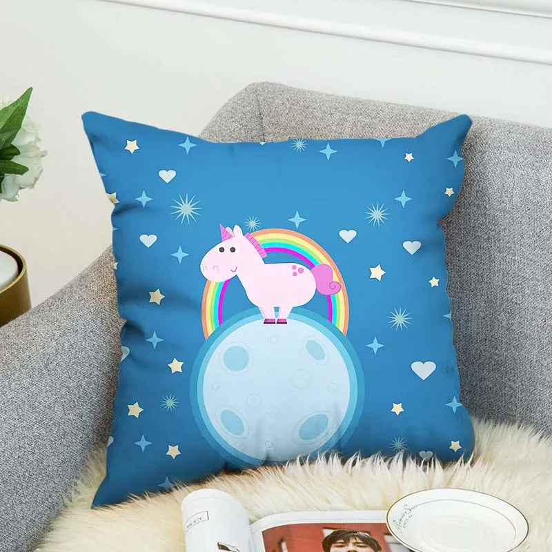 Единорог пледы Подушка Чехол для дома Спальня Мягкий Квадратный чехол подушки