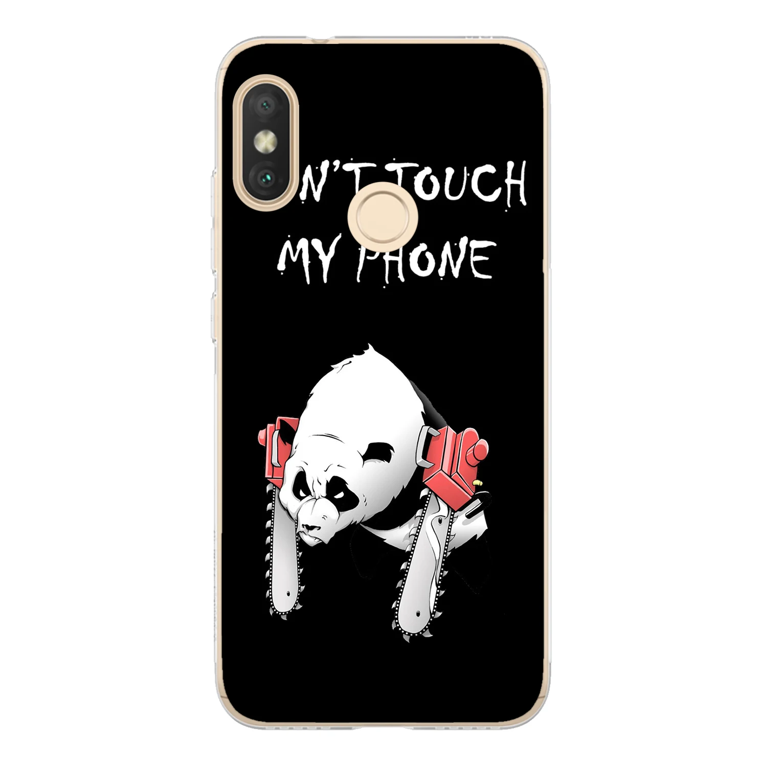 For Xiaomi Mi A2 Lite Case Cover 5.84&quot Soft TPU Silicone Cool Middle Finger Smiley Teeth Cat Saw Panda Bear Painted Phone |