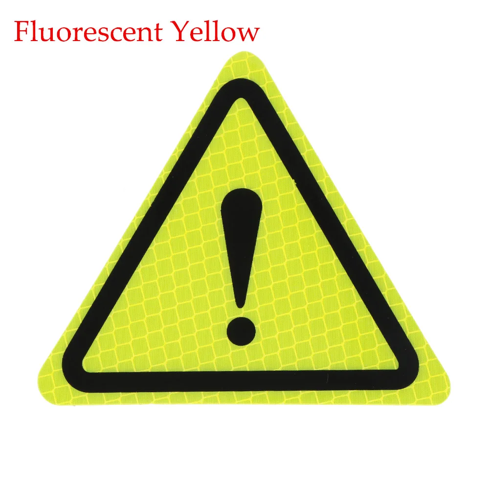 fluorescent yellow Универсальный отражательные наклейки для автомобилей Кузов декоративный элемент поверхностного монтажа мотоциклетные Треугольники Предупреждение ярлык "сделай сам" Светоотражающие Предупреждение Стикеры - Цвет: fluorescent yellow