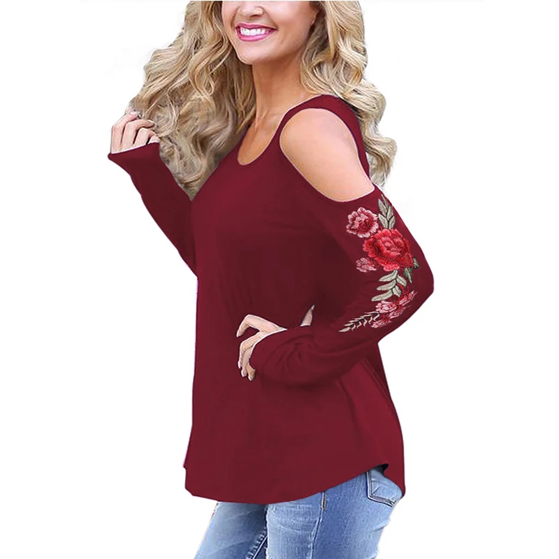 Женская Кружевная футболка с открытыми плечами и круглым вырезом|lace t shirt|fashion shirt