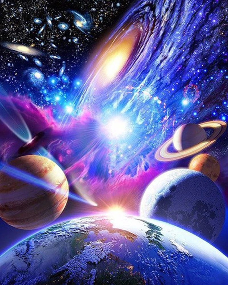Алмазная Вышивка Хобби блестящая Вселенная и планета 5D сделай сам алмазная