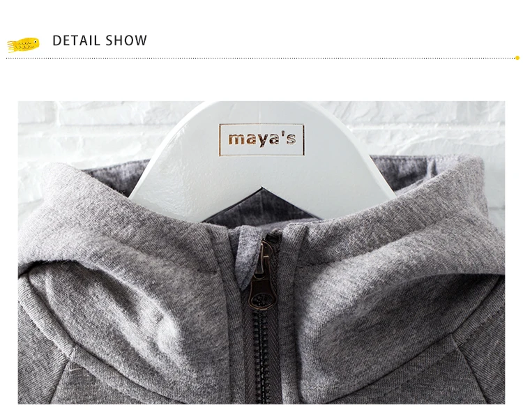 Mayas/мягкие теплые осенние толстовки из хлопка для девочек; серые утепленные толстовки на молнии для мальчиков; новые модные черные топы для детей; 81248