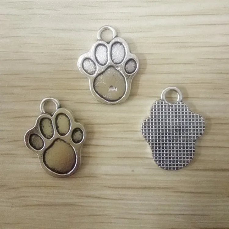 Собака медведь лапы подвески Подвески античное серебро ручная работа