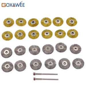 GOXAWEE 10 шт. разборные латунные проволочные щетки, диски, мини-щетка для полировки инструментов Dremel, аксессуары, абразивные щетки, инструменты