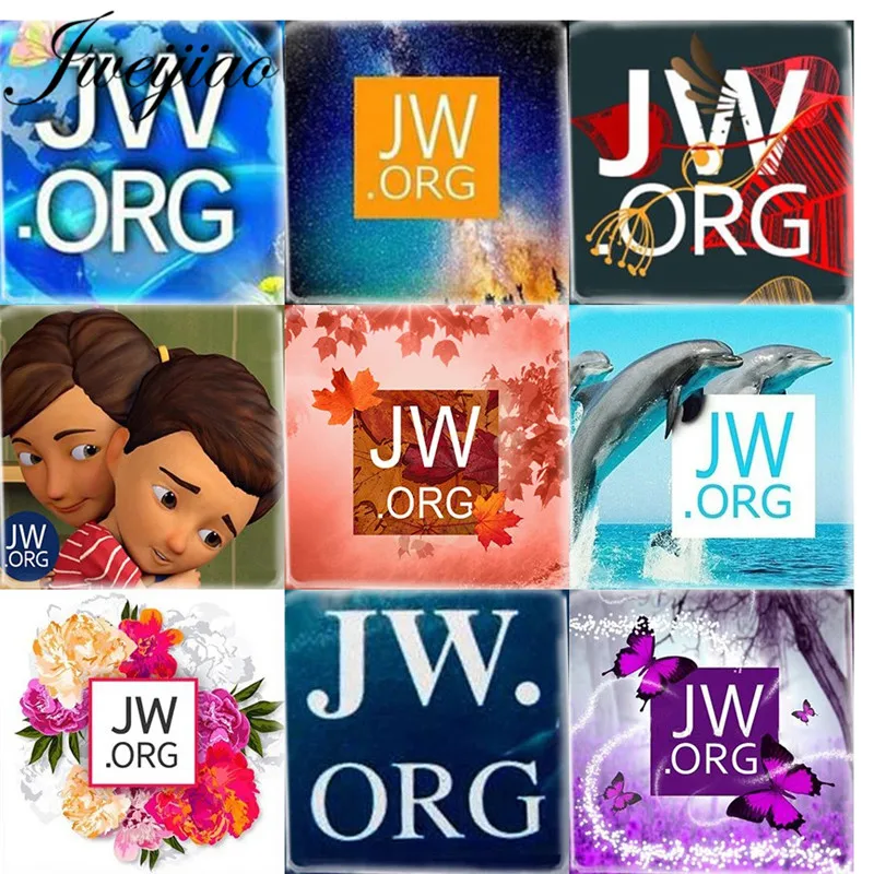JWEIJIAO Лидер продаж 5 шт./лот квадратная форма JW.ORG стеклянный кабошон для очевидцев