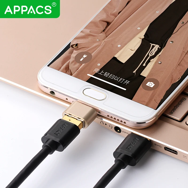 APPACS микро USB OTG кабель адаптер конвертер для Android мобильного телефона планшетный