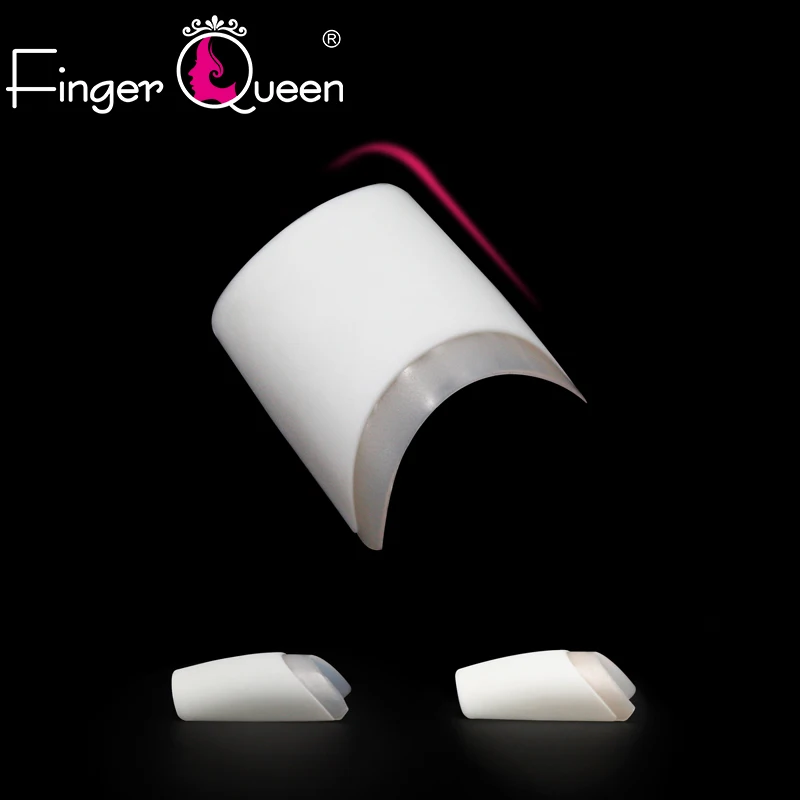 FingerQueen 100 шт. клей балерина полу накладные ногти натуральный/прозрачный гроб ABS