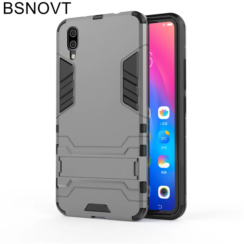 Чехол для Vivo X21 ud силиконовый + пластиковый держатель телефона с подставкой