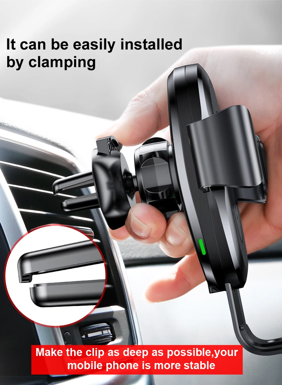 Baseus Car Qi Wireless Charger For iPhone 11 Pro XS Max X 10w Fast Wirless Charging Wireless Car Charger For Samsung S10 Xiaomi