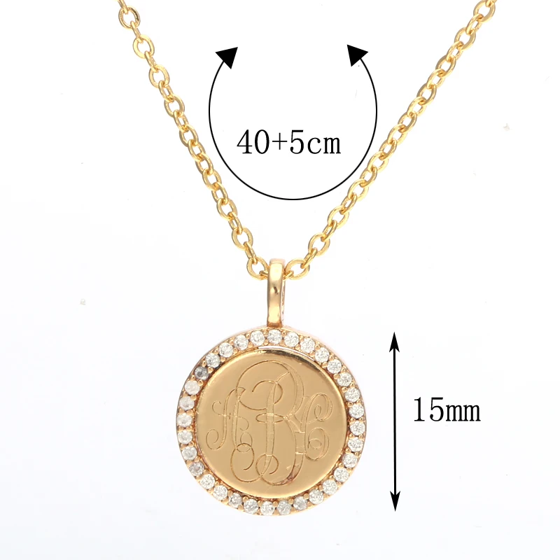 Duoying Золотая монета ожерелья с буквой персонализированные пользовательские