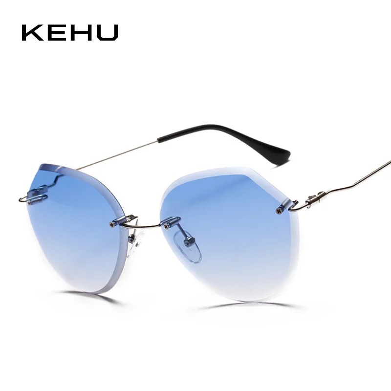 KEHU Fashion Fine Lady Sunglasses Women Brand Designer 2018 New Metal Frameless Sun Glasses Men Retro Goggles K9548 | Аксессуары для