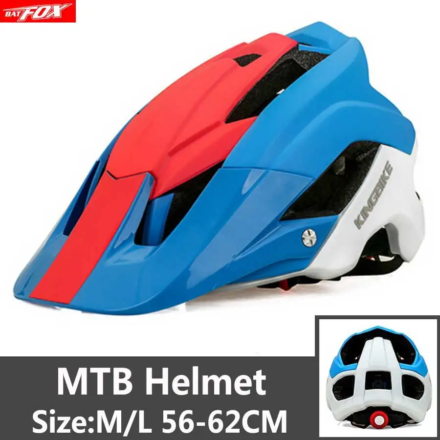 j-654-Black KINGBIKE велосипедный шлем со съемным козырьком Casco Ciclismo матовый черный велосипедный дорожный горный MTB шлем Мужской Женский шлем - Цвет: j-654-Black