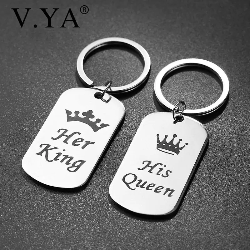 V. Я ее король его брелок с надписью queen Король& queen парная цепочка для ключей головоломка Корона ключ кольцо для влюбленных Подарок на годовщину свадьбы; Прямая поставка