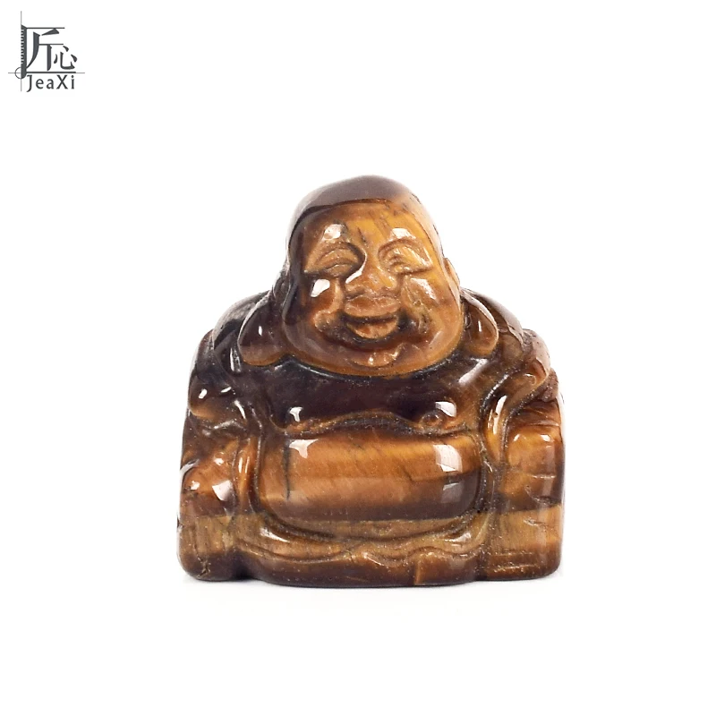 1 5 дюймовая резная budda натуральный тигровый глаз Maitreya счастливая статуэтка Будды