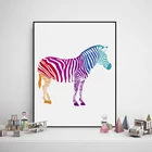 Современная Абстрактная Зебра, Настенный декор, печать и плакат, акварель, животное, Зебра, принт, настенные картины, холст, картина, Настенный декор