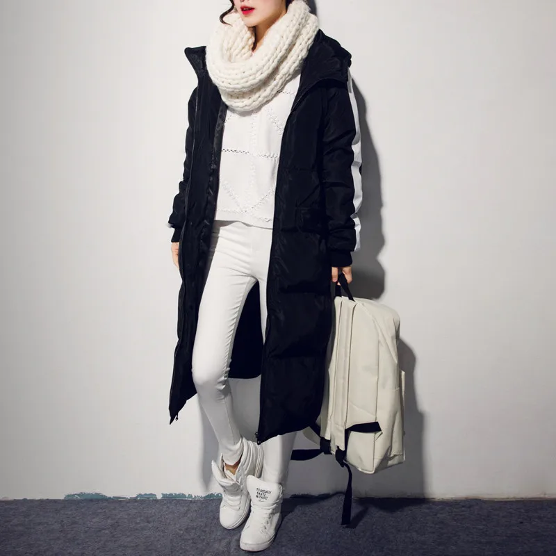 Plus Size 3XL Winter Jacket Women Hooded Thicken Bread Coats Wadded Cotton Female Maxi Warm Parka Coat C2734 | Женская одежда