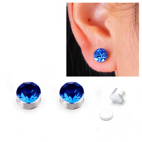 ГОРЯЧИЕ ПРОДАЖИ 6 ММ женщины магнит Серьги стержня мужчины 10 цветов Мода CZ