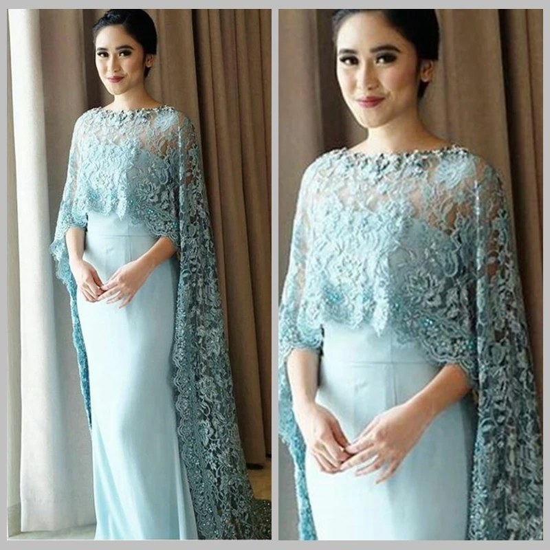 A Line Мусульманин Вечернее Платье 2017 O Шеи Кружева Аппликации Атласные Суд Поезд