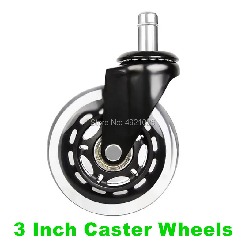 

5PCS Office Chair Caster Wheels 3 Inch Swivel Rubber Caster Wheels Replacement Soft Safe Rollers Furniture Hardware