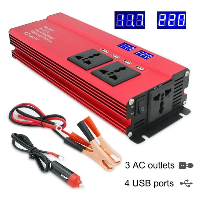 2000W DC 12V к AC 220V автомобильный инвертор Преобразователь мощности Великобритания